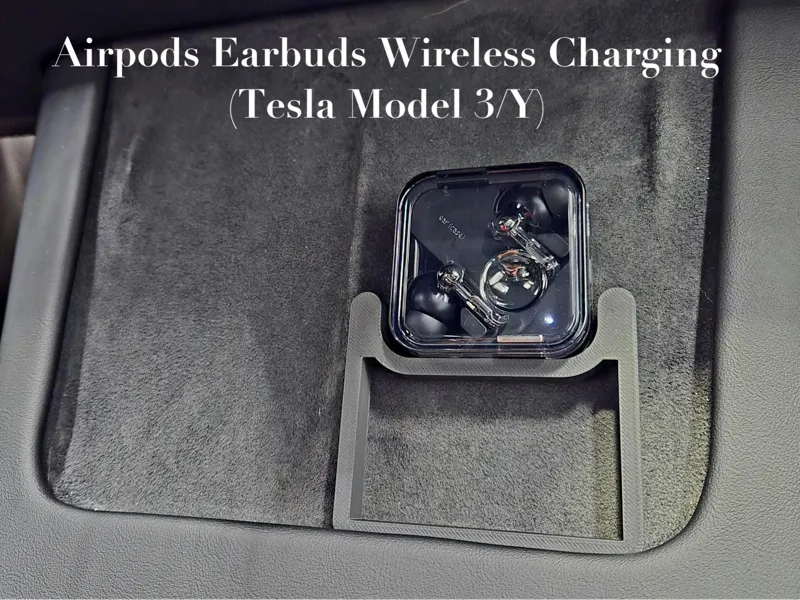 Earbud Wireless Charging Spacer: Tesla Model 3/Y
