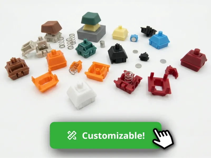 Click button generator with spring or magnets