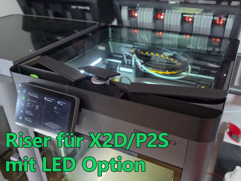 Riser für X2D / P2S mit LED-Option & Staufächern