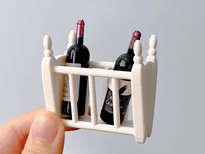 Miniature Dollhouse Wine Rack and Shelf