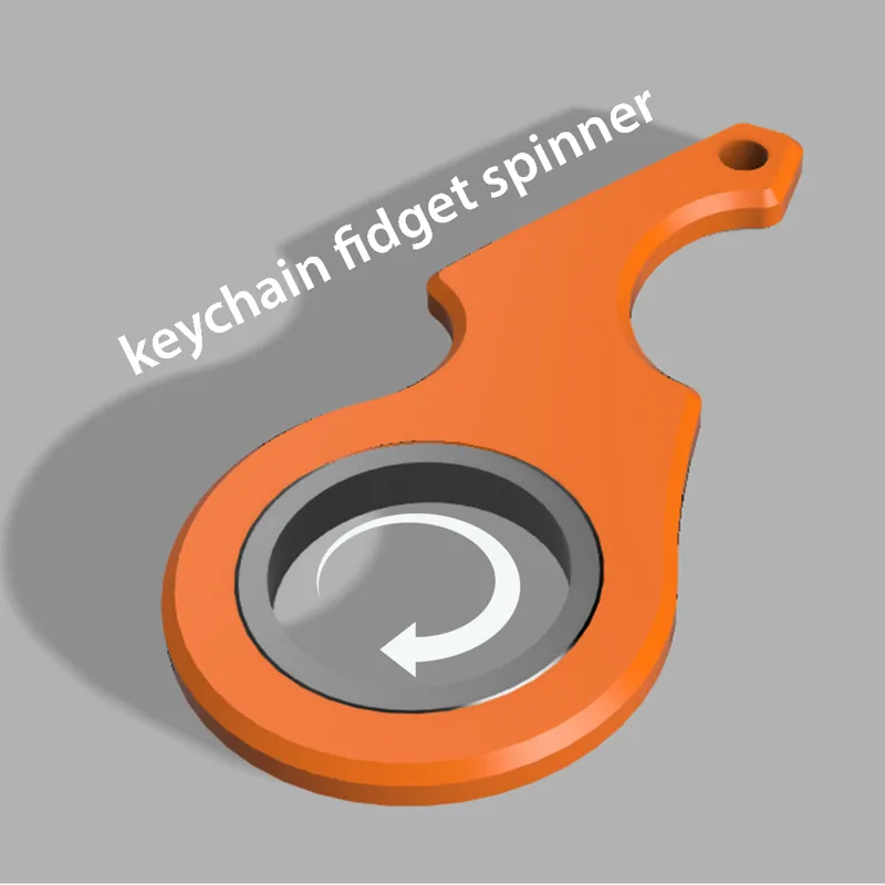 Ergonomic keychain fidget spinner