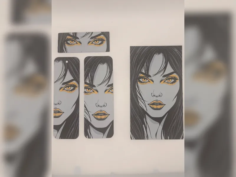Golden Eyed Woman Portrait Hueforge Bookmark Set