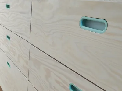 minimalist furniture handle with router jig