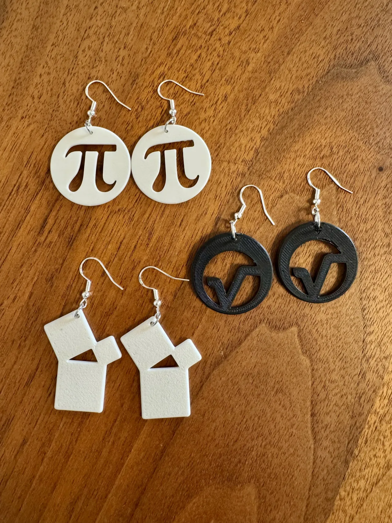 Square root earrings, lightweight math jewelry view 4