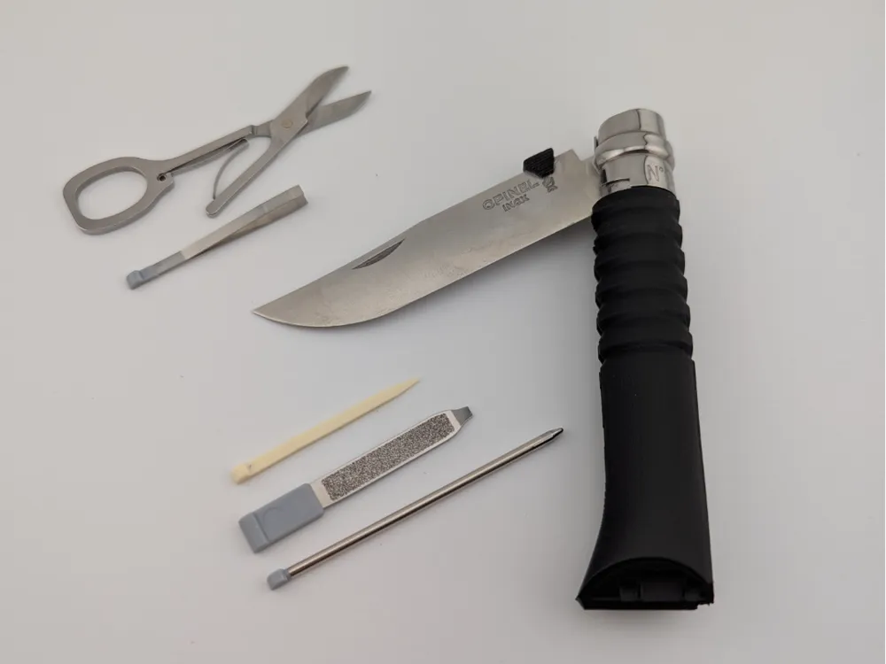 Accesorio de taller: Opinel No.8 Handle w/SwissCard Tools. Referencia del modelo original.