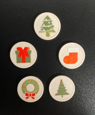 Christmas themed shopping cart coins