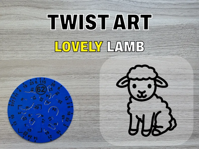 Twist Art 62 Lamb - Rotary Drawing Stencil