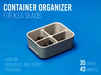Ikea Skadis Hanging Container Organizer (4 Bin)