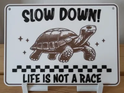 Sign 'Slow Down' with Turtle for AMS
