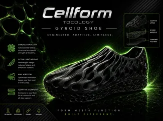 3D Printed TPU Gyroid Shoe.