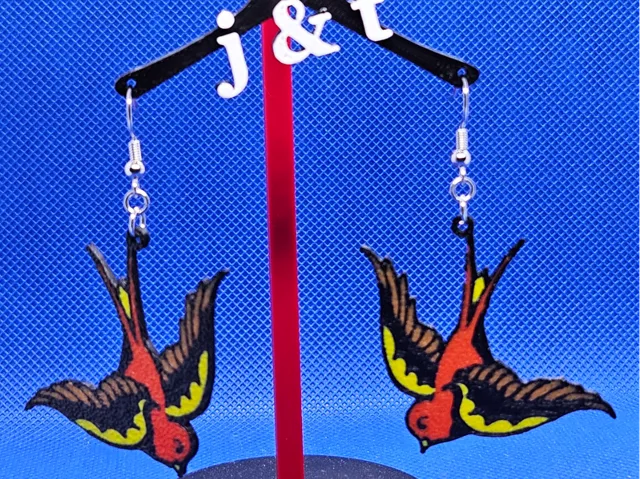 American Traditional Styled Sparrow earrings