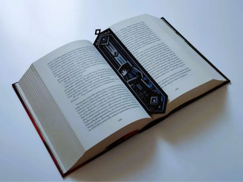 bookmark with Minecraft drawings