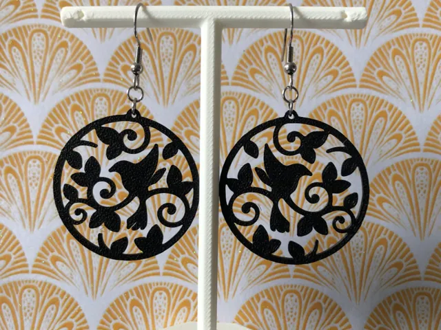 Bird on a branch earrings no AMS 0.4 mm nozzle