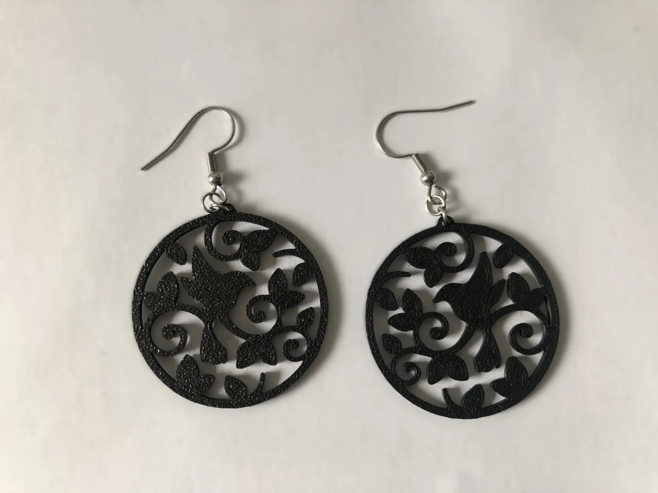 Bird on a branch earrings no AMS 0.4 mm nozzle view 2