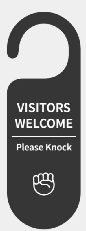 please knock door sign