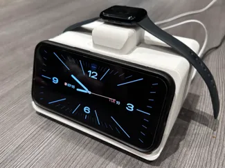 wireless iPhone and iWatch charging nightstand