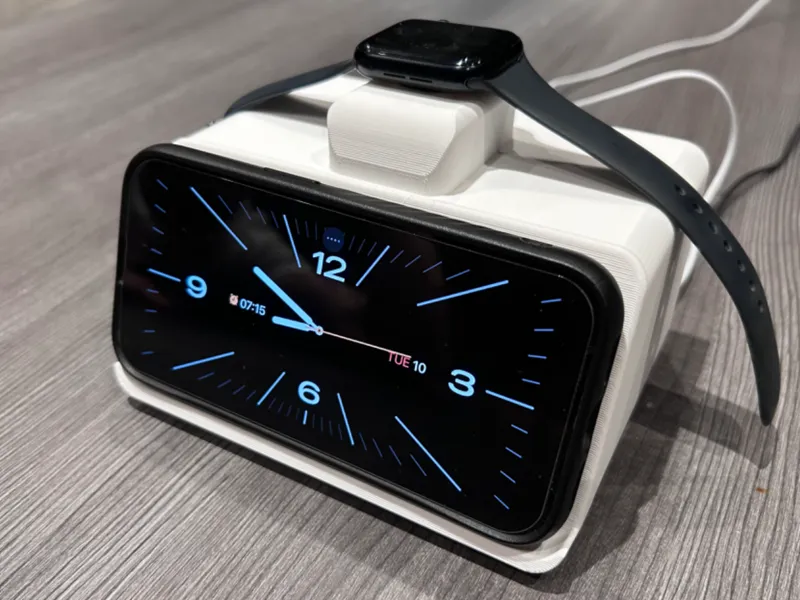 wireless iPhone and iWatch charging nightstand
