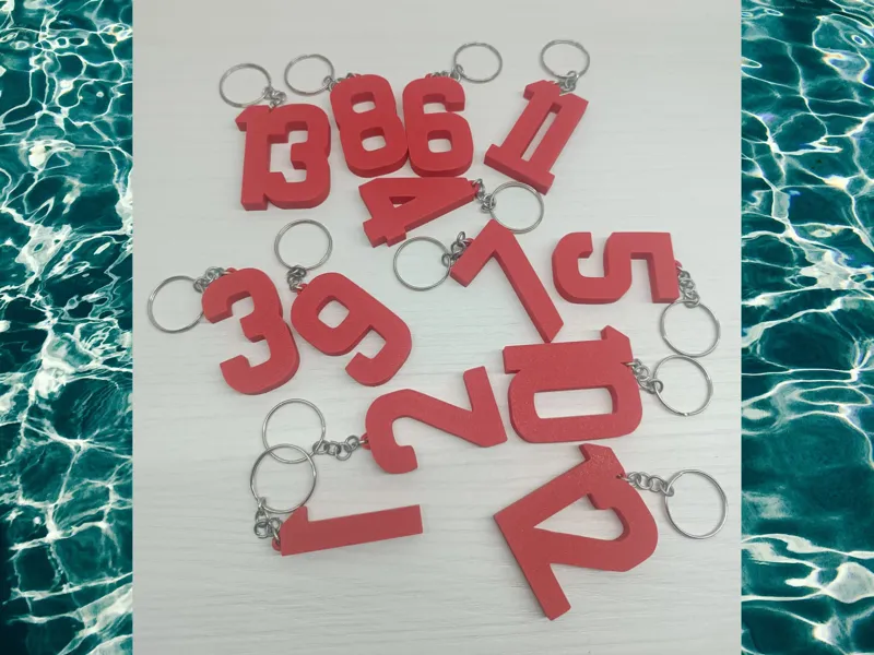 numbers keychian 1-9 