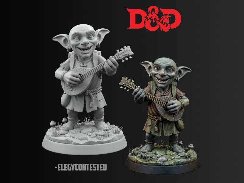 DnD Ready - Goblin Bard (40mm)