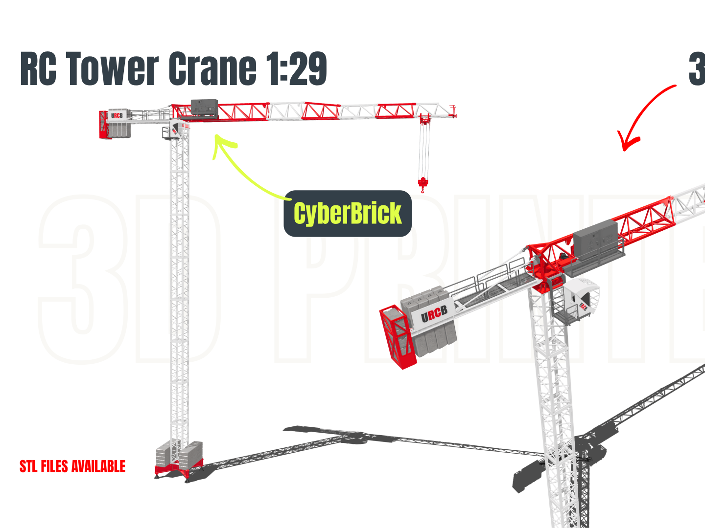 1:29 RC Tower Crane – CyberBrick - (Test Print!)
