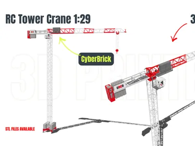 1:29 RC Tower Crane – CyberBrick - (Test Print!)
