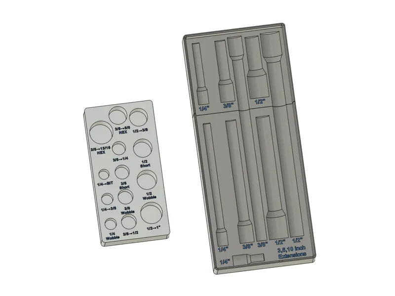 Kobalt 22pc Socket Extension Gridfinity Organizer