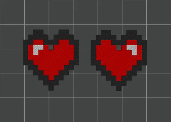 Pixel Heart (100%) Earrings view 2