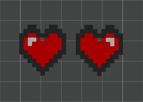 Pixel Heart (100%) Earrings view 2