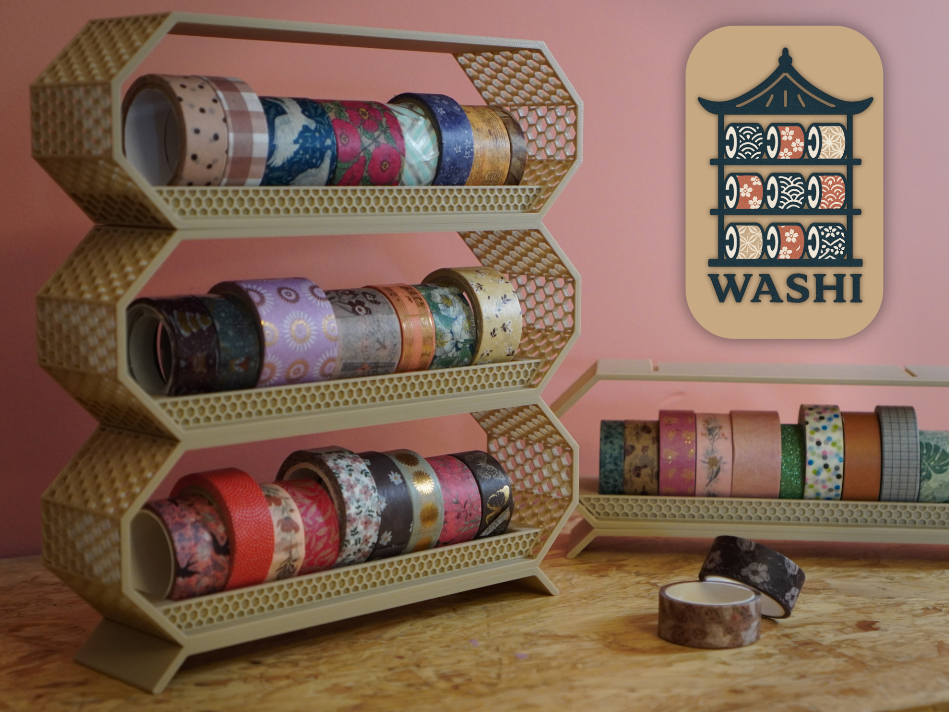 Système de rangements empilables pour rubans Washi
