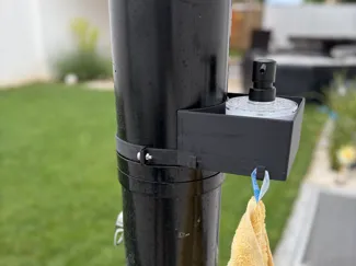Shelf for Solar Shower with Towel Hooks