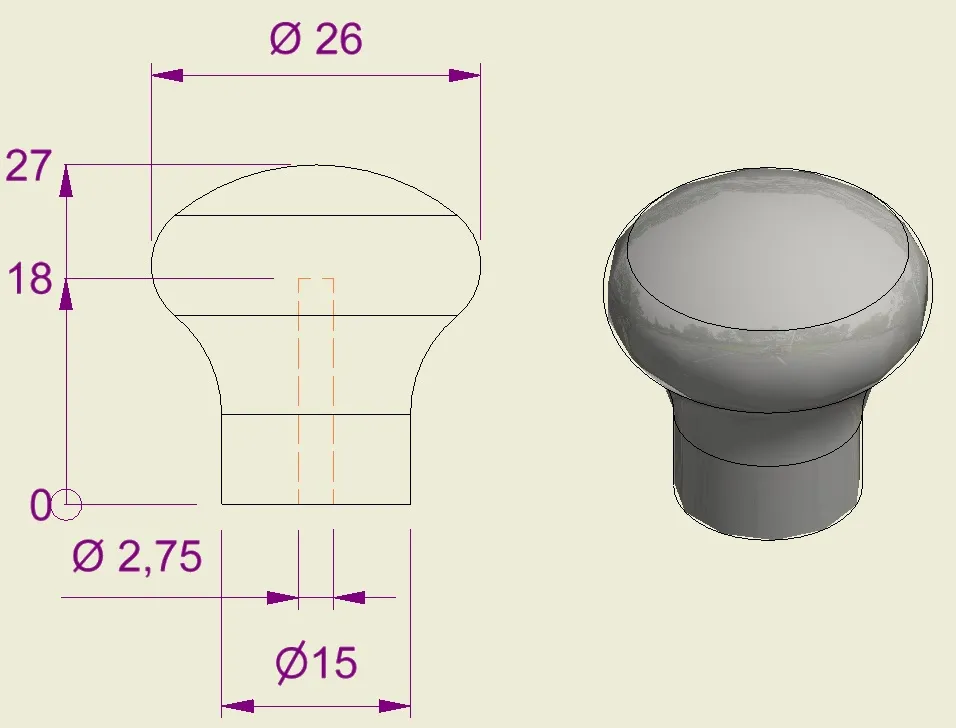 Simple knob handle by PV90 MakerWorld