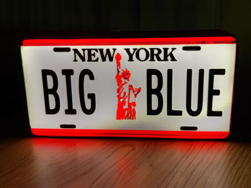 NY GIANTS BIG BLUE LICENSE PLATE LIGHT BOX 
