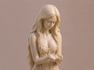 Kneeling woman