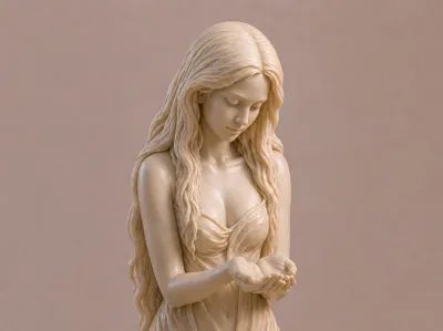 Kneeling woman