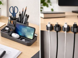 Minimalist Desk Organizer + Cable Holders