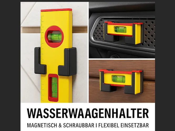 Wasserwaagenhalter 2er-Set Magnetisch & Schraubbar