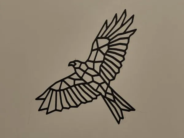 Aigle en vol décoration murale low poly