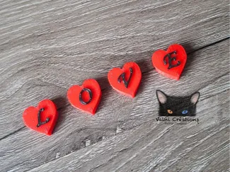 Heart Beads, Letters Beads, Heart, 26 letters