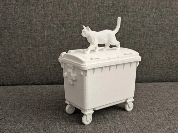 Cat on Dumpster Lid