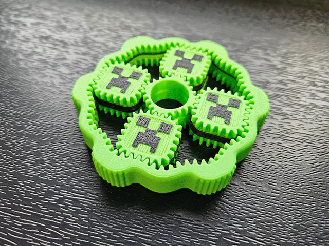 Minecraft Creeper Square Planetary Gears Spinner