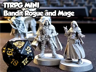 D&D Miniatures - Bandit Group - Rogue and Sorcerer
