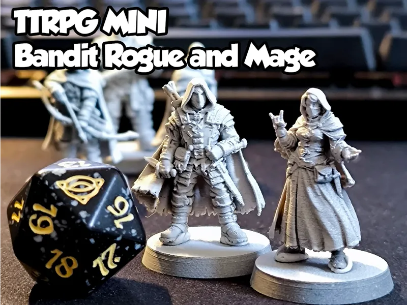 D&D Miniatures - Bandit Group - Rogue and Sorcerer