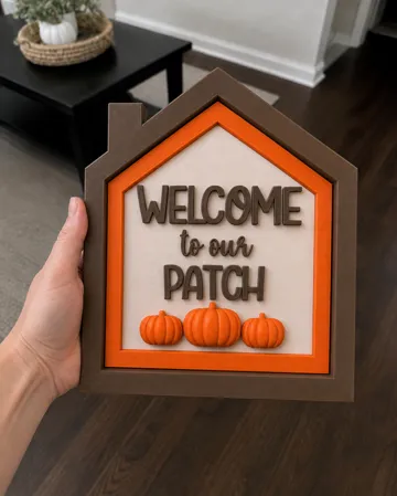 Letrero o emblema decorativo: Welcome to our Patch Home Sign Autumn Fall Decor — vista de referencia 3