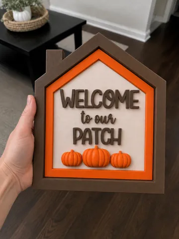 Letrero o emblema decorativo: Welcome to our Patch Home Sign Autumn Fall Decor — vista de referencia 2