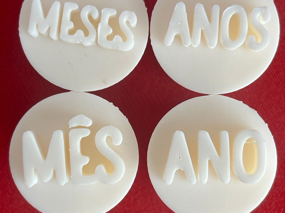 Carimbo para brigadeiro - Mês, meses, ano , anos