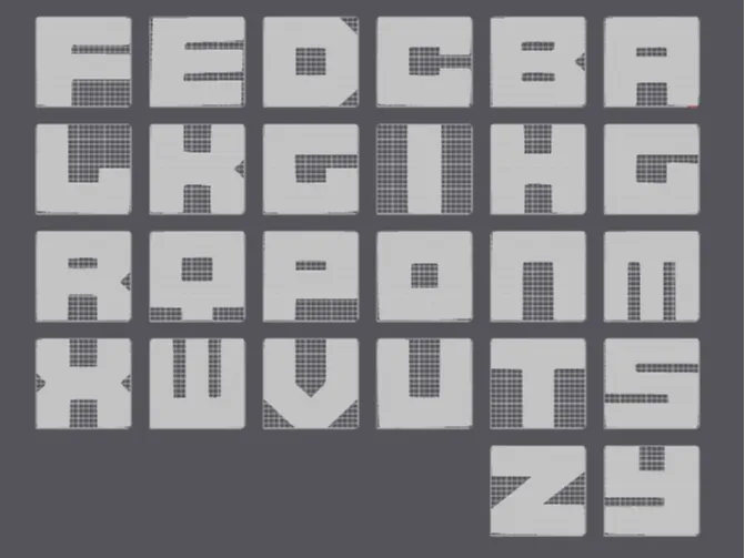 ROBLOX Font Letters A-Z (Facedown)