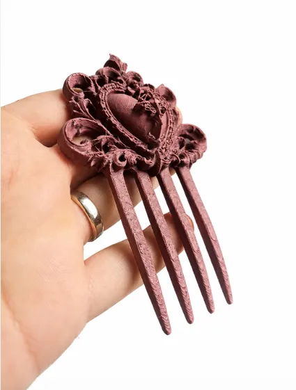 Victorian Heart Hair Comb view 4