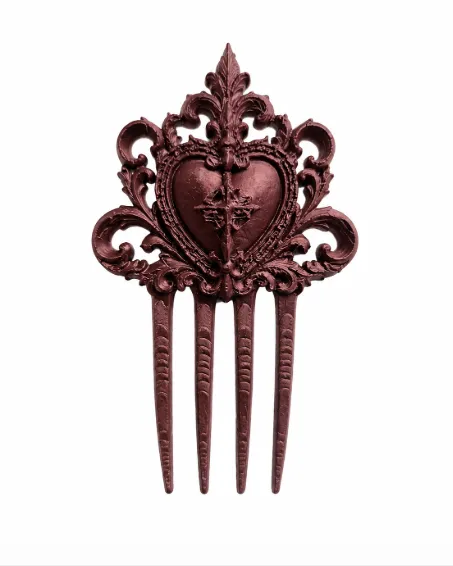 Victorian Heart Hair Comb view 2