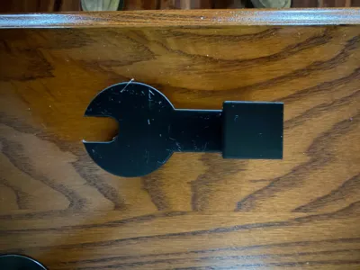 End table power port plug with headset hanger