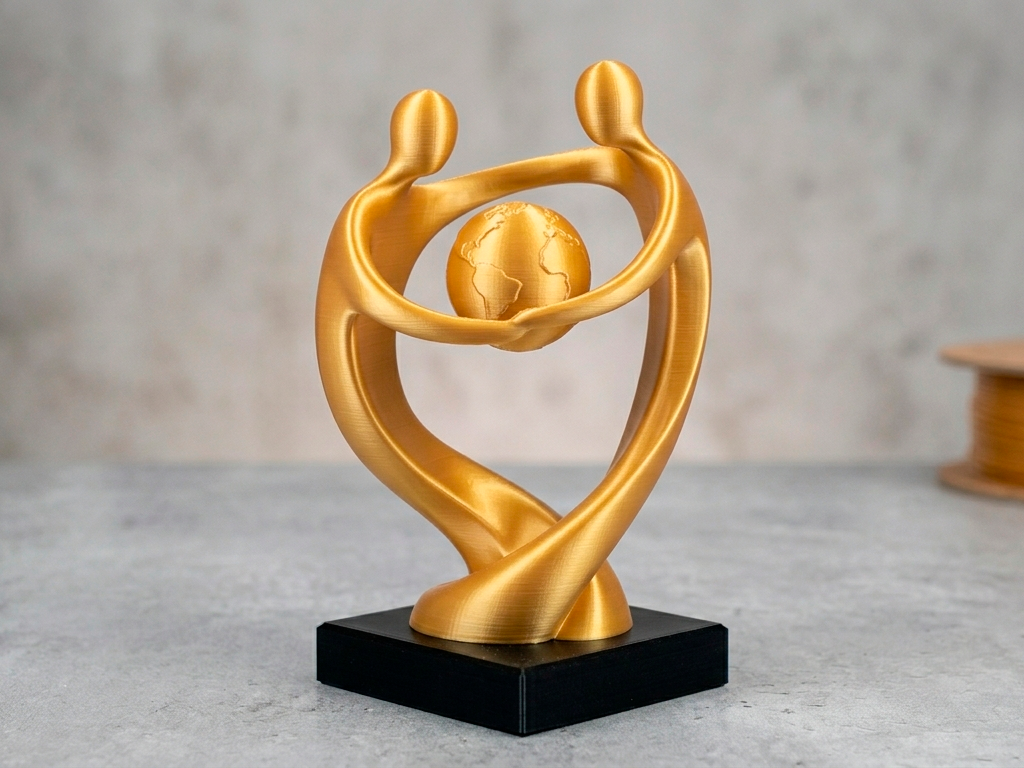 Unity Trophy - Minimalist Soccer World Sculpture